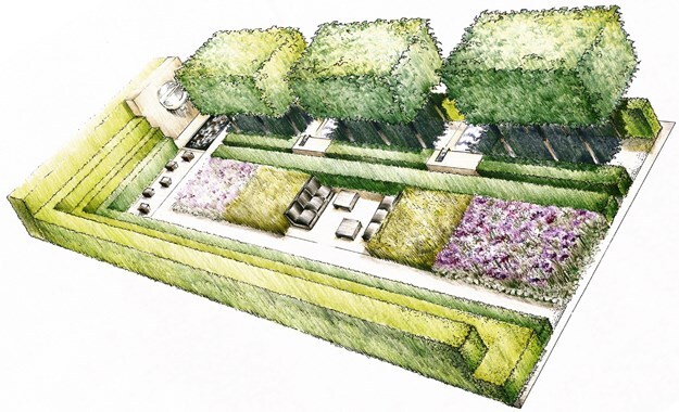 plan of Luciano's The Laurent-Perrier Garden
