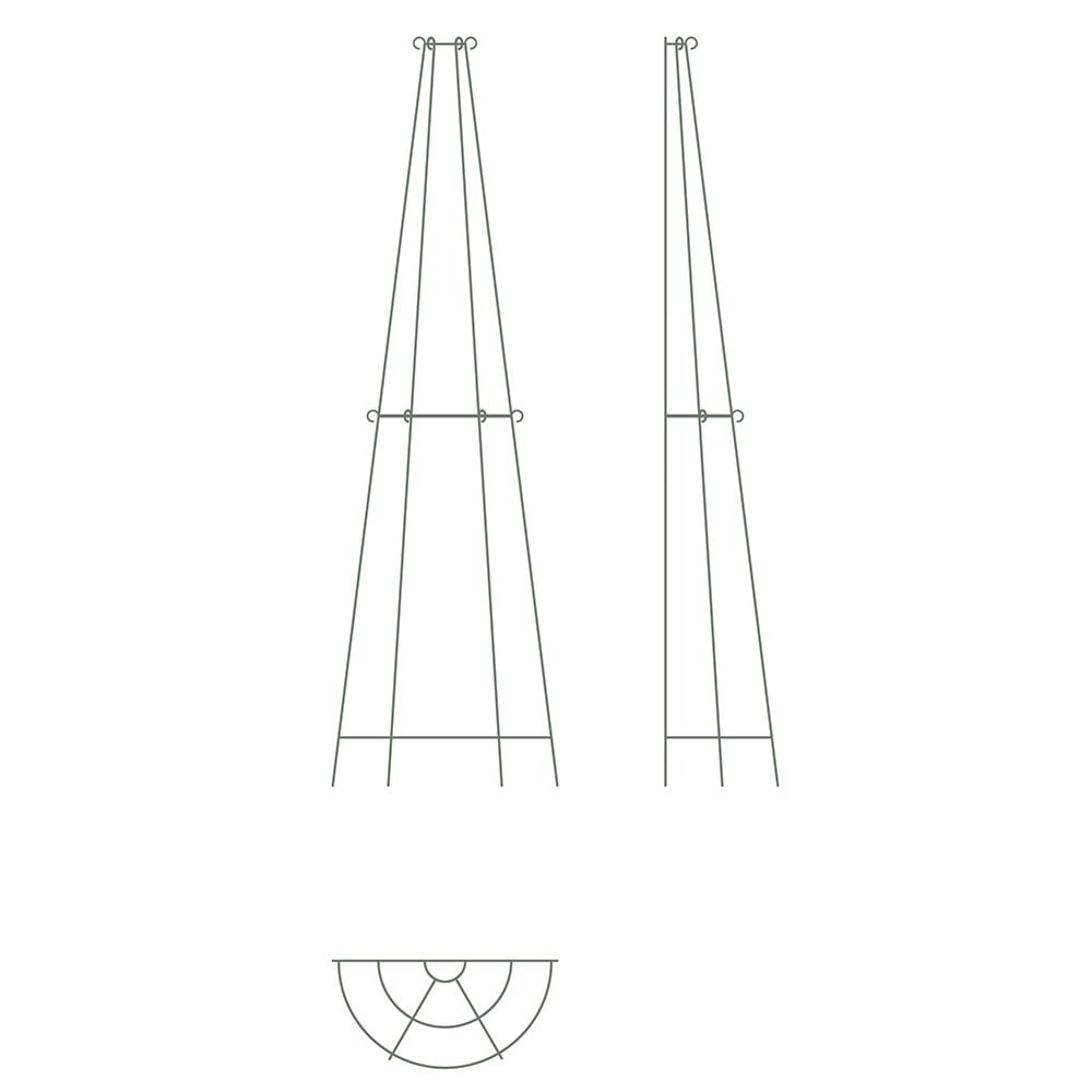 Elegant tiered metal wall leaning obelisk - 2 tier pewter