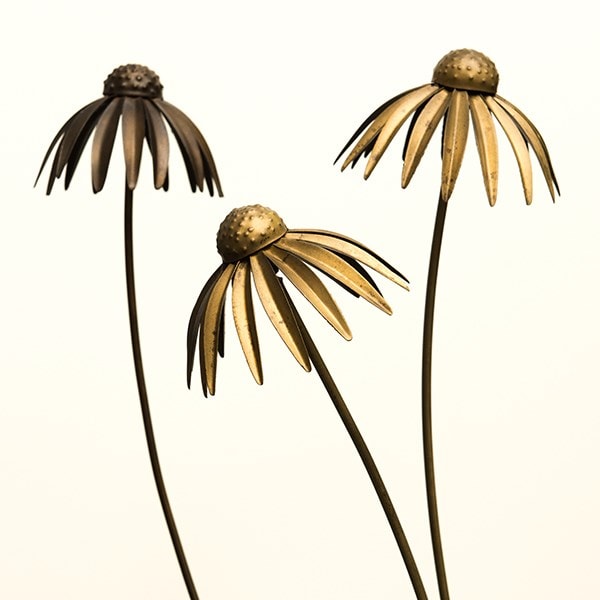 Echinacea plant stake - antique brass
