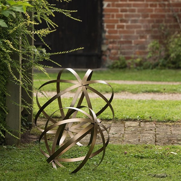 Sculptural sphere brass
