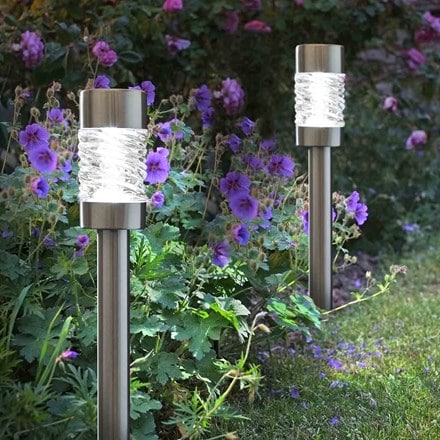 Martello stainless steel solar stake lights - set of 4