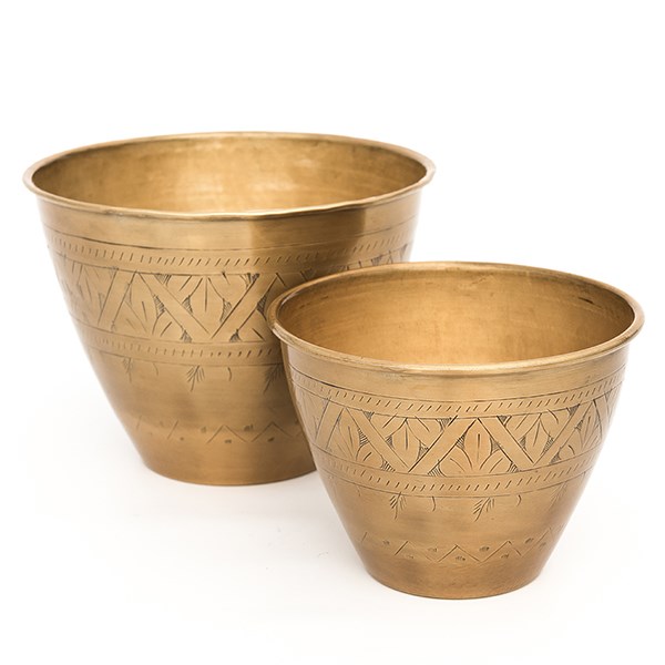 Solid etched brass pot cover