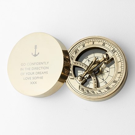 Personalised iconic adventurer's sundial compass