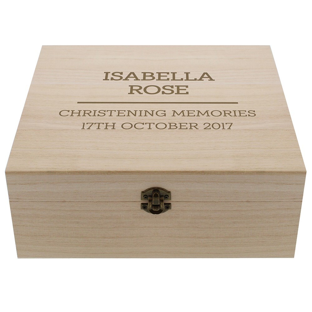 Personalised any message large wooden keepsake box