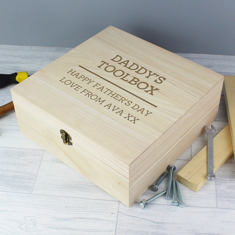 Personalised any message large wooden keepsake box