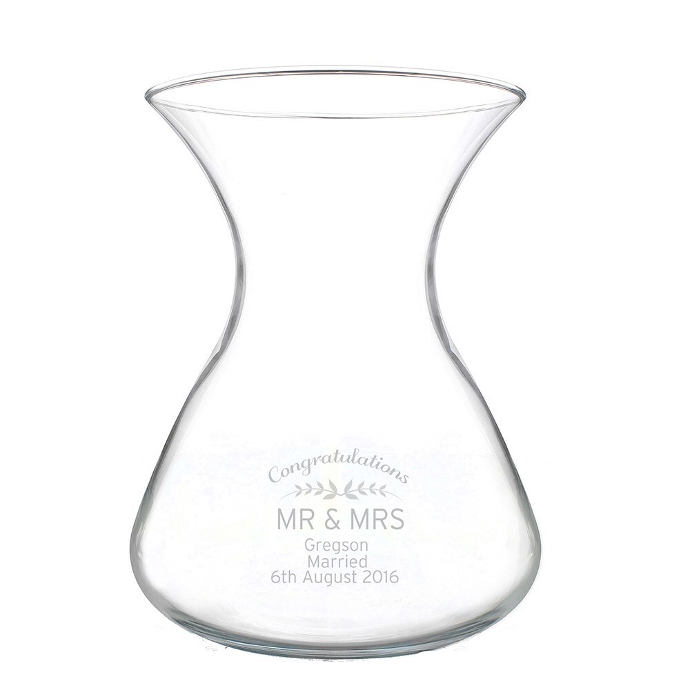 Personalised classic glass vase