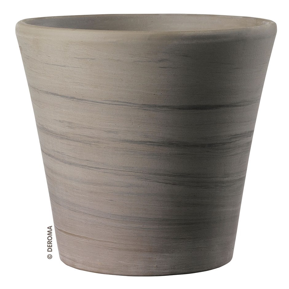 Conical Italian terracotta planter - grey