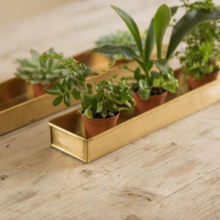 Brushed brass tray