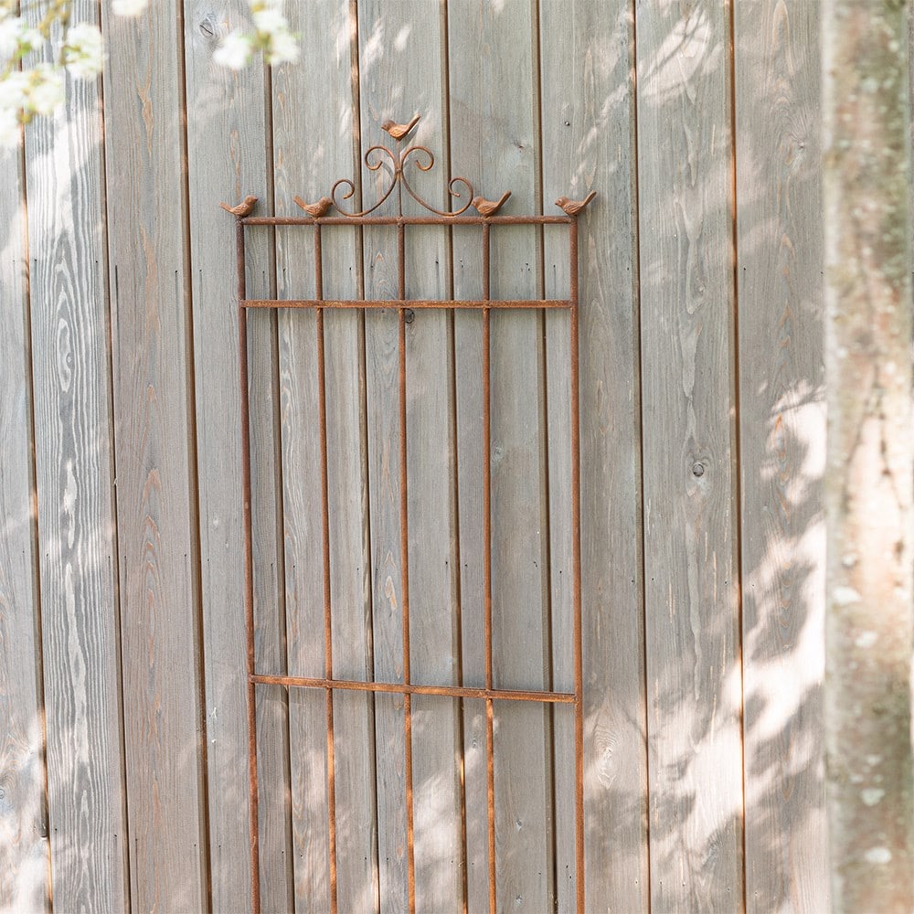 Trellis plant support with birds - rust Trellis plant support with birds - rust