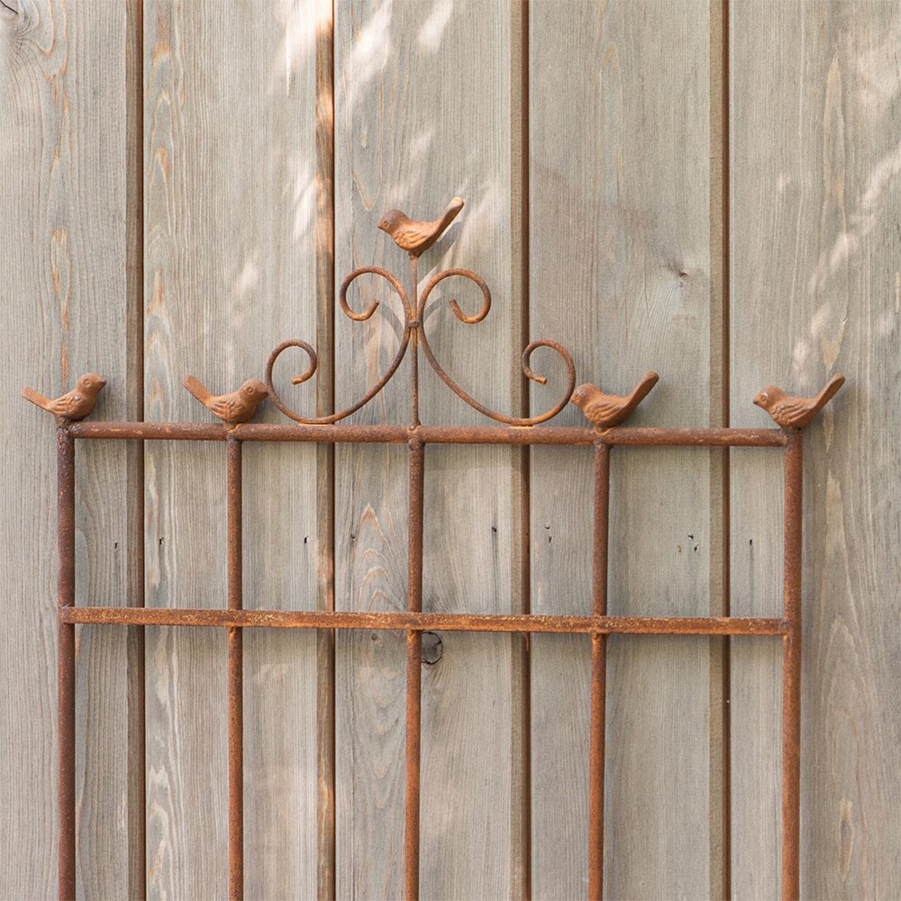 Trellis plant support with birds - rust Trellis plant support with birds - rust