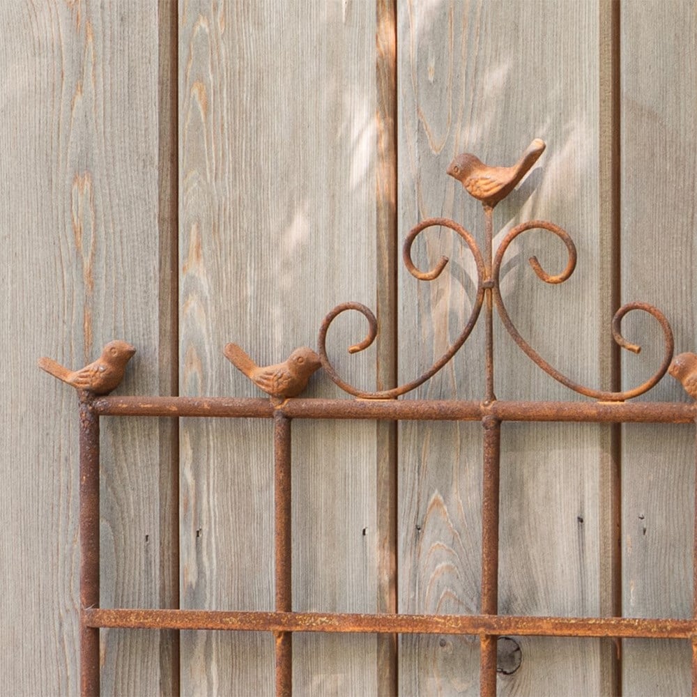 Trellis plant support with birds - rust Trellis plant support with birds - rust