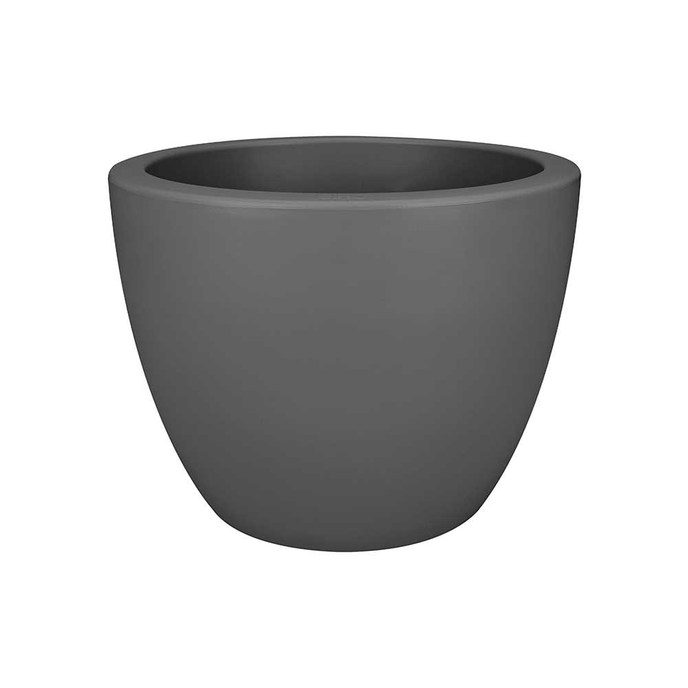 Lightweight round pot with wheels - anthracite
