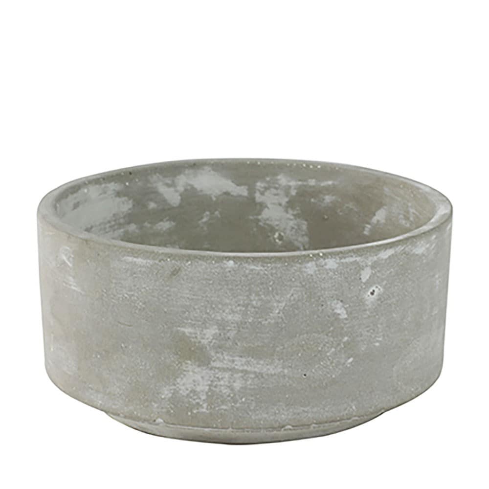 Cement style low bowl - light grey
