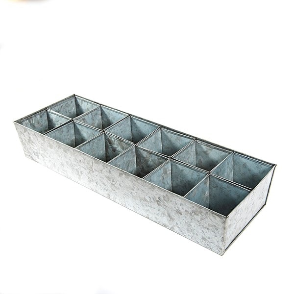 Galvanised tray with 12 large grow pods