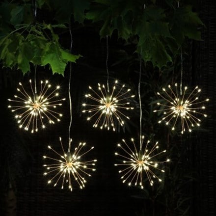 Hanging firework light chain - set of 5