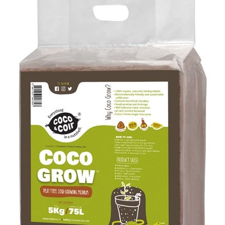 Peat-free expanding coco grow compost