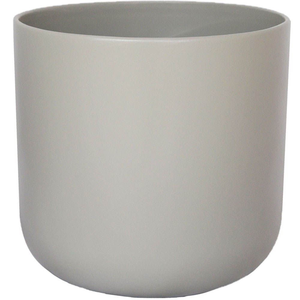 Contemporary round plant pot - light grey