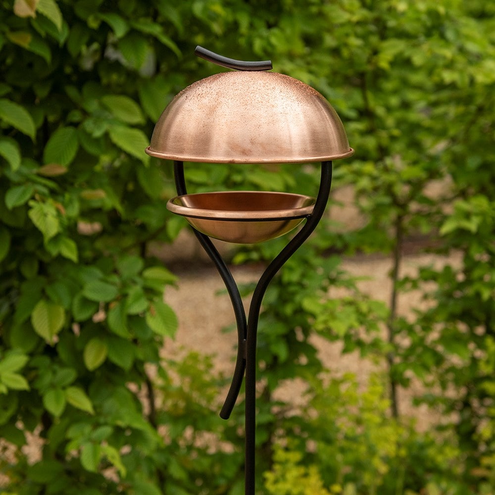 Stake bird feeder - copper