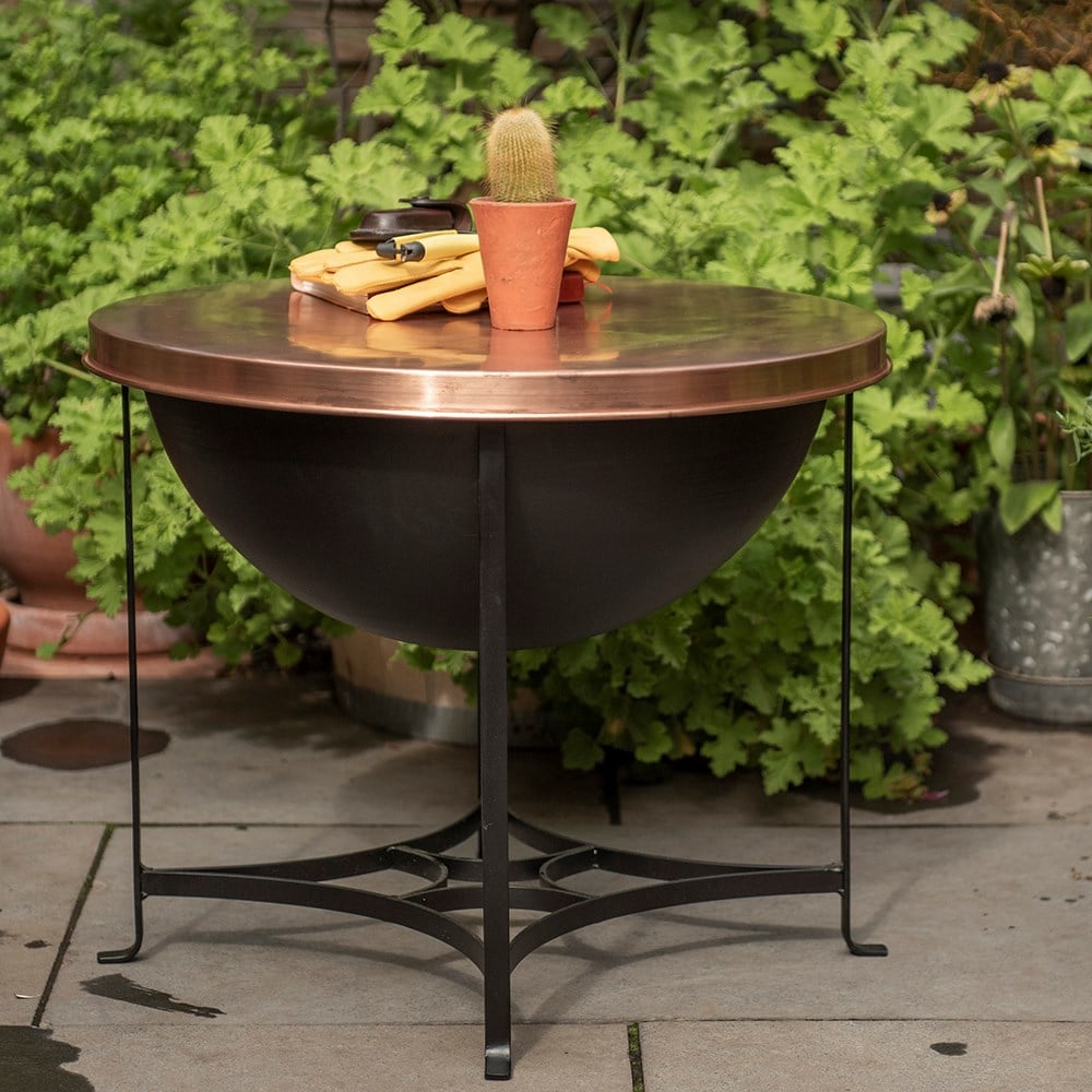Fire pit/table with copper top - low