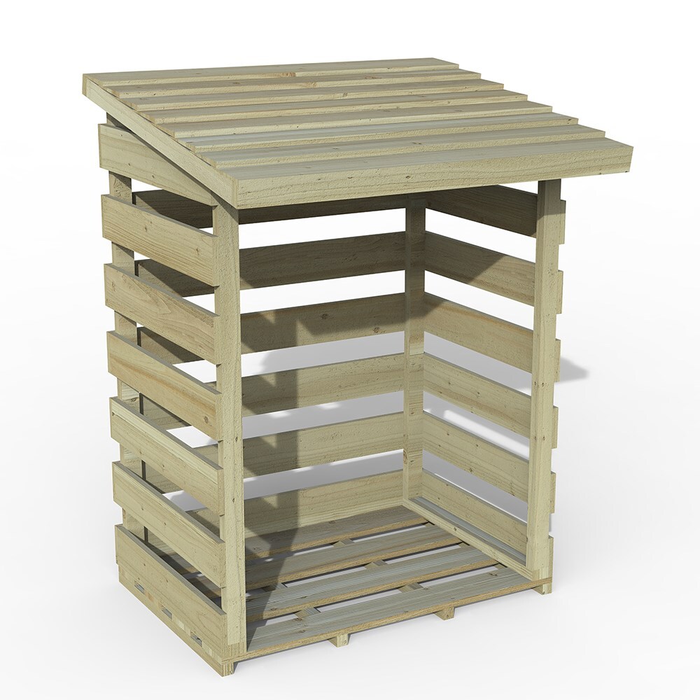 Compact slatted log store