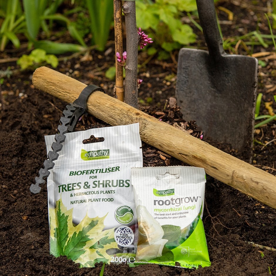 Premium tree planting kit with softwood stake