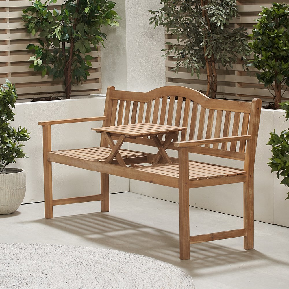 Garden bench with coffee table