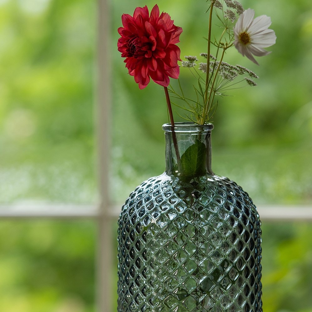 Grey glass bottle vase