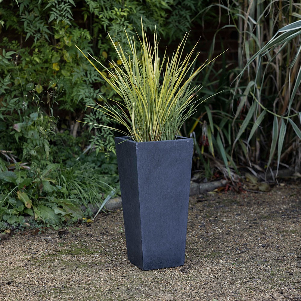 Tapered planter - dark grey