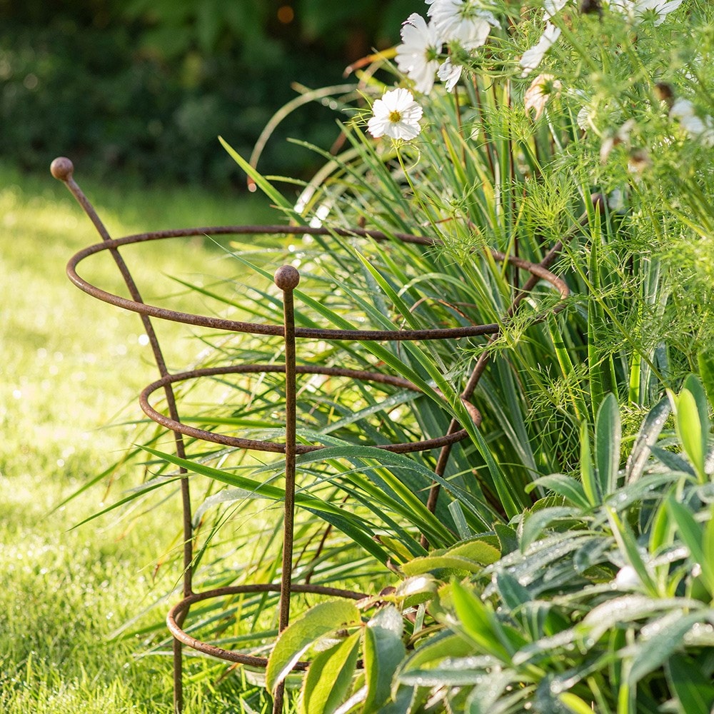 Fluted peony plant support - rust