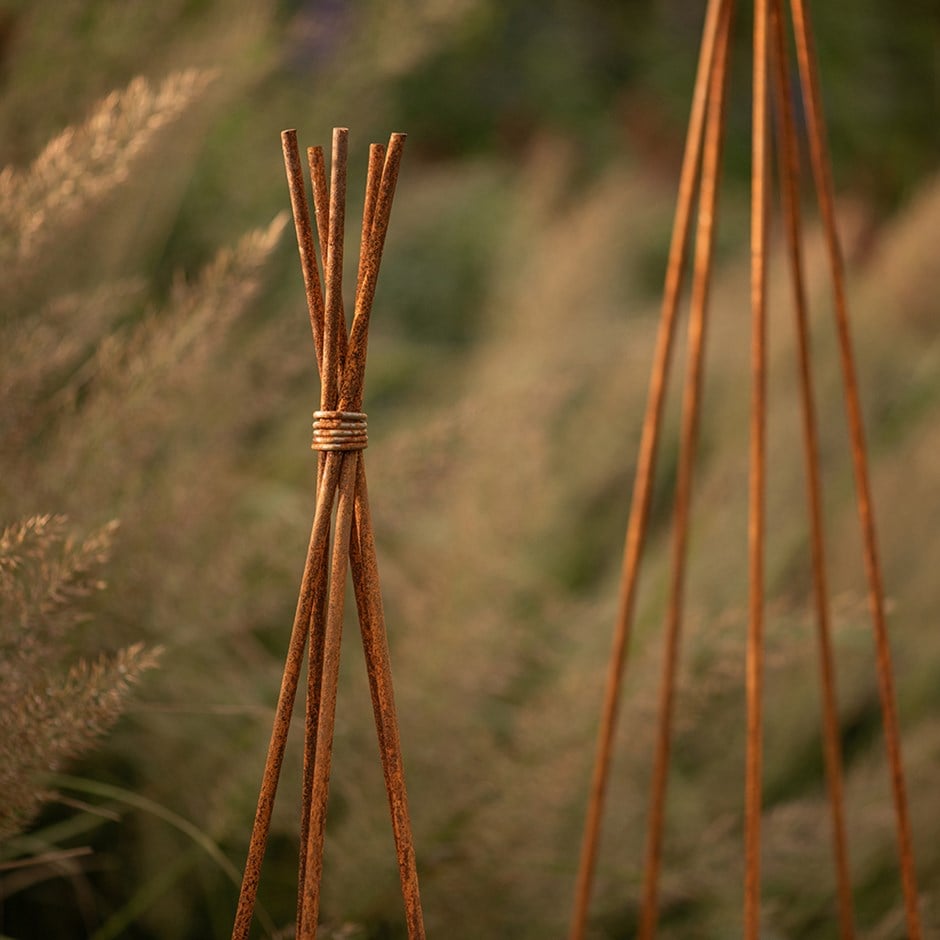 Sweet pea wigwam obelisk - rust