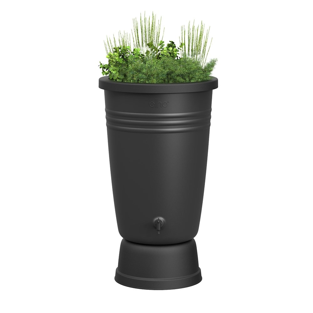 Water butt with stand & planter - black