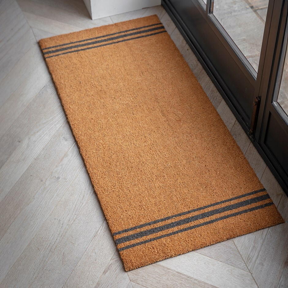 Triple stripe double doormat