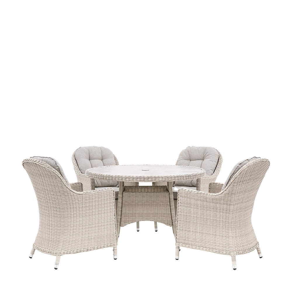 Benette four seat round dining set