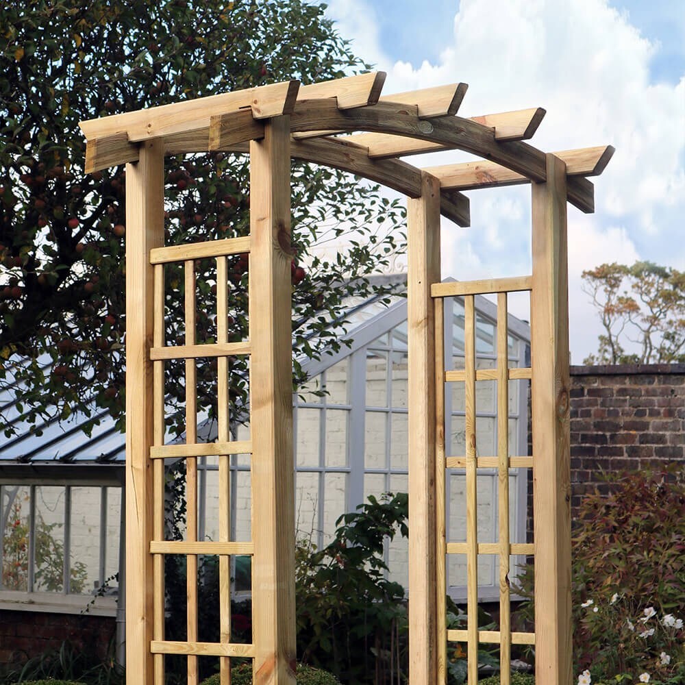 Traditional wooden garden arch 