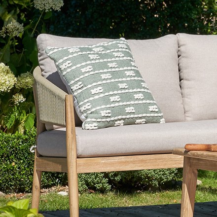 Indoor/outdoor braid design cushion - sage