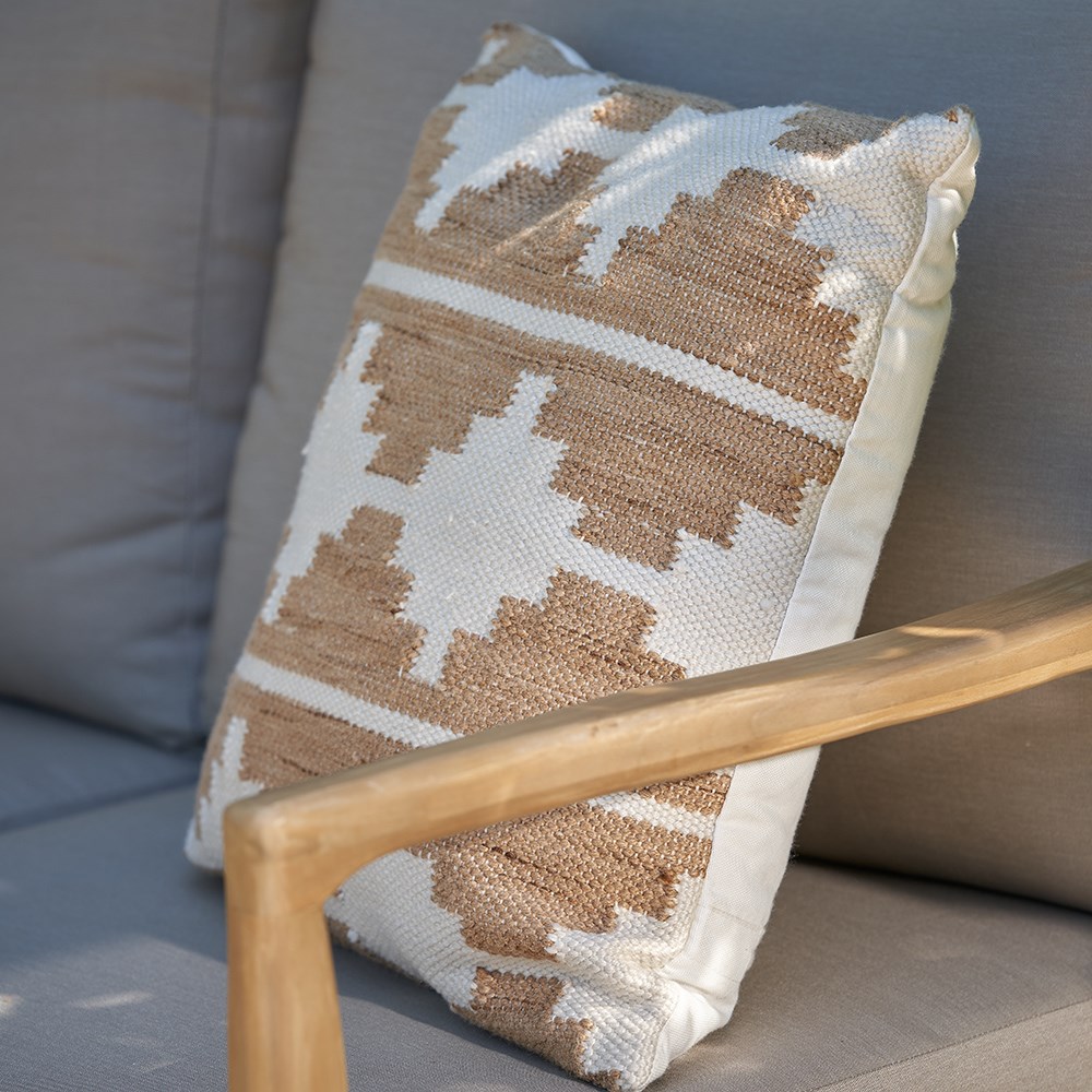 Indoor/outdoor Moroccan inspired cushion - taupe