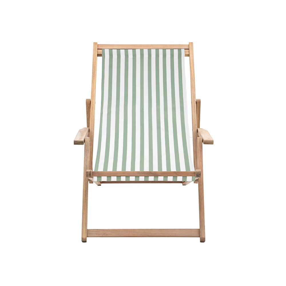 Sage stripe deck chair