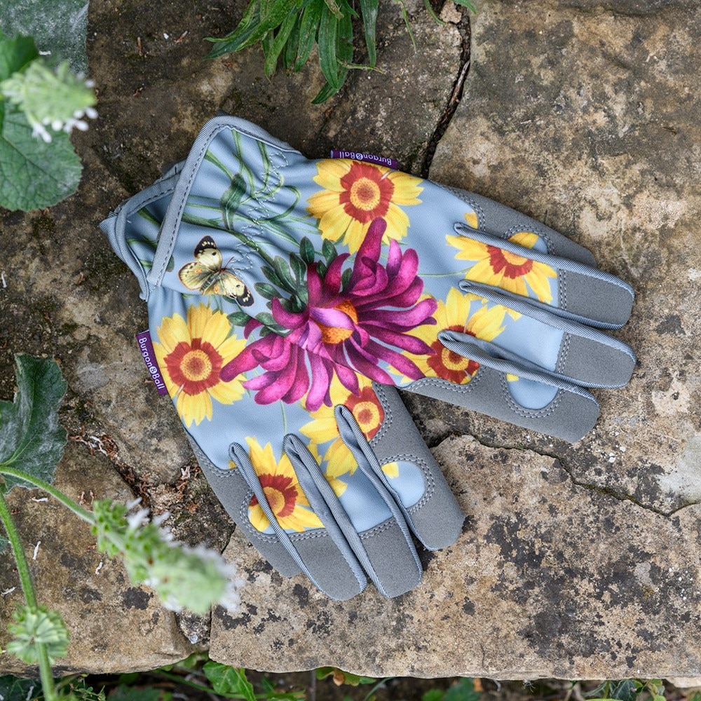 RHS Burgon and Ball gloves floral print - asteraceae