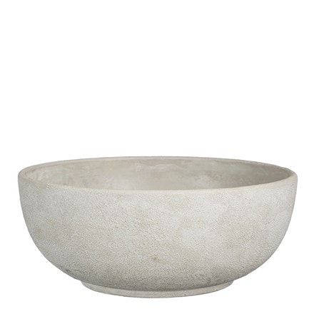 Large cement round plant bowl - grey