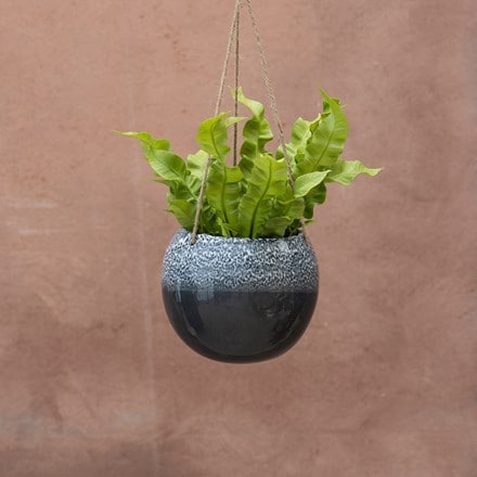Ceramic hanging plant pot - blue