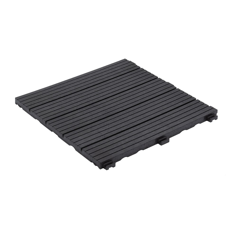 Recycled easy fit interlocking deck tiles pack of 6 - graphite grey