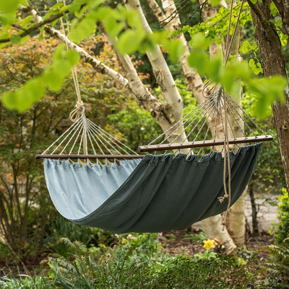 Swing hammock with bars - chambray