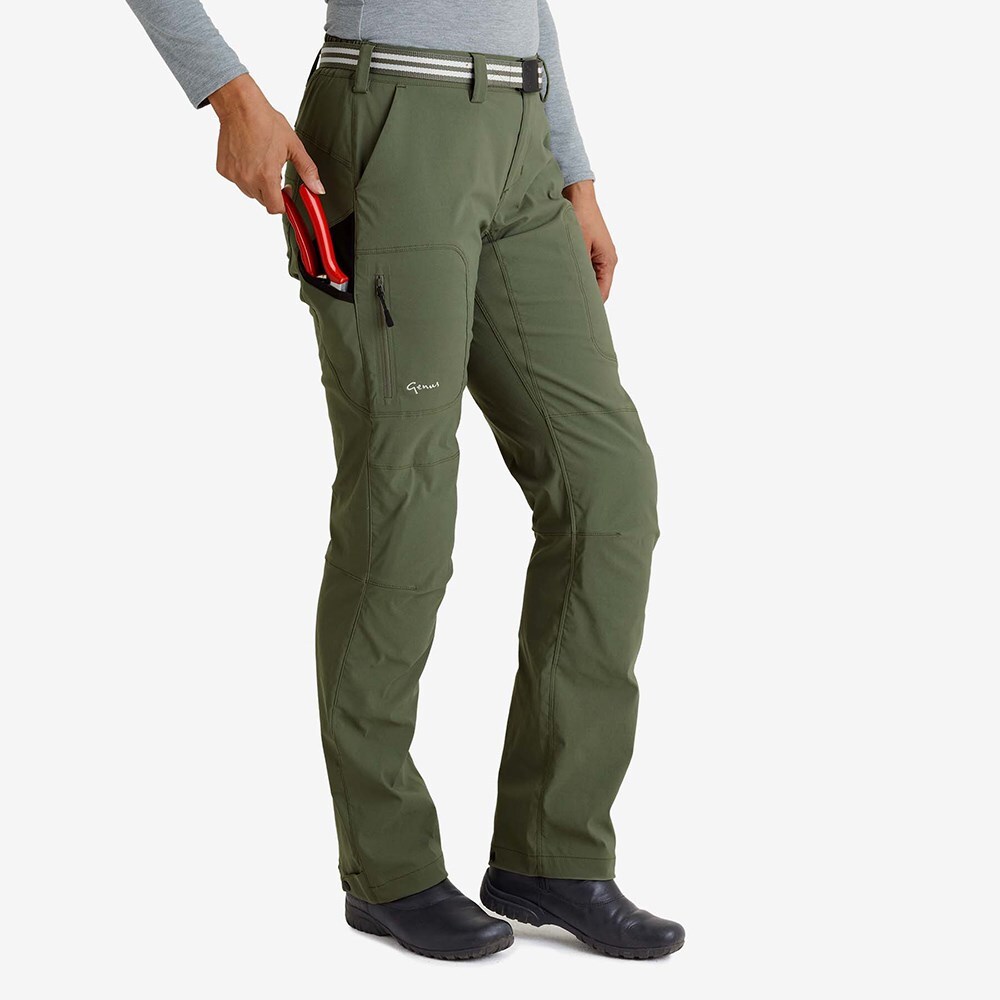 Genus women's 3-season gardening trousers dusky green - short