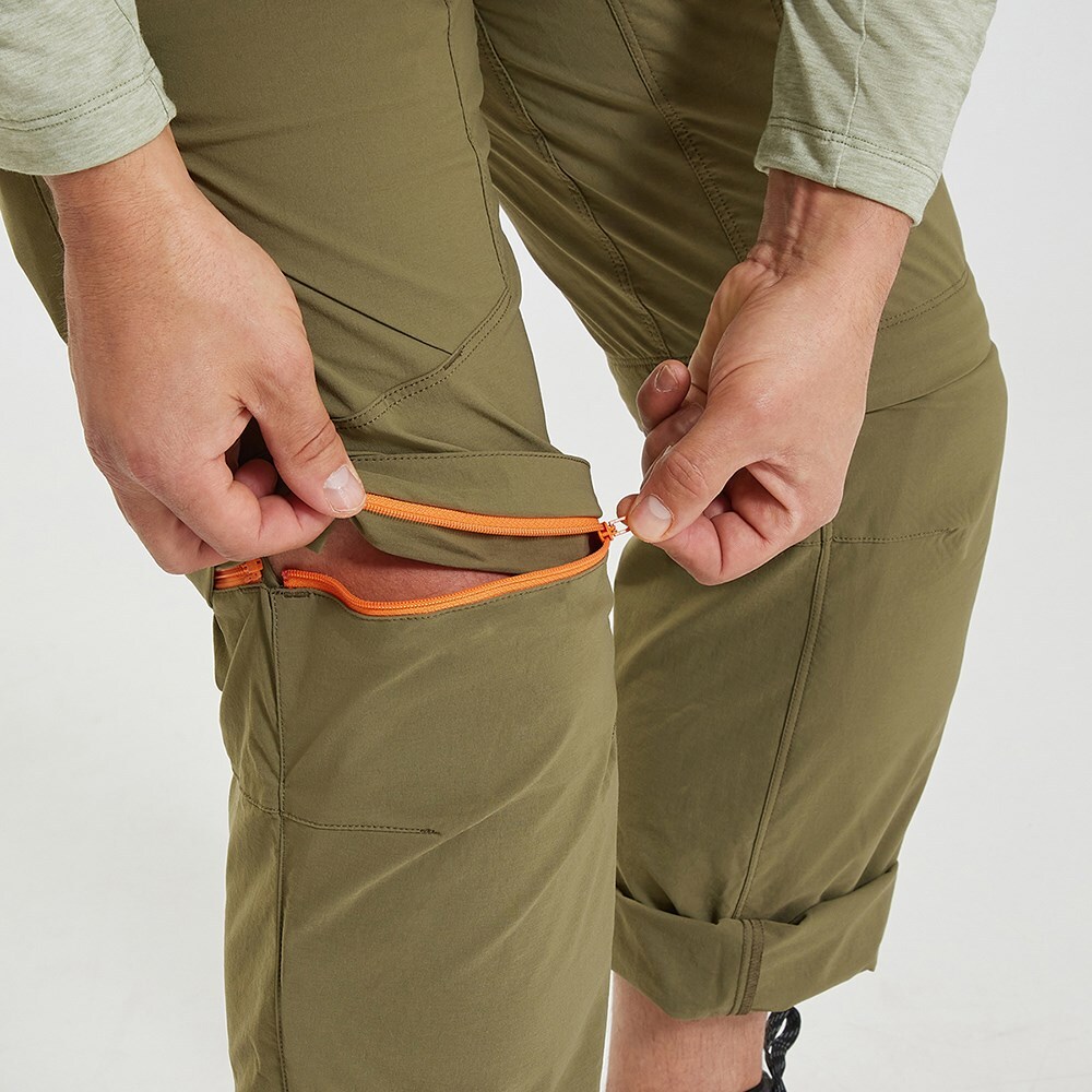 Genus men's summer zip-off gardening trousers burnt olive - short