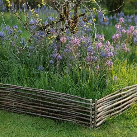 Hazel edging hurdles