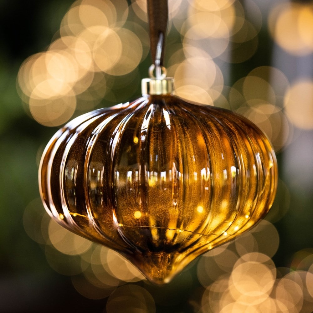 Amber glass light up onion