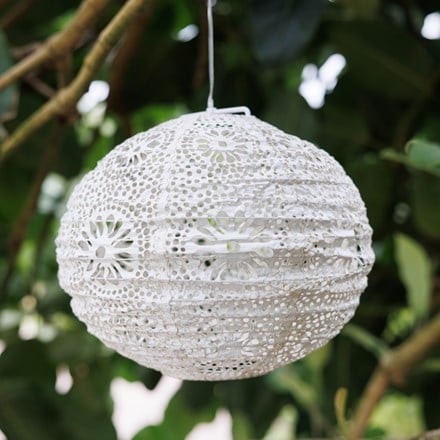 Solar globe lantern - white