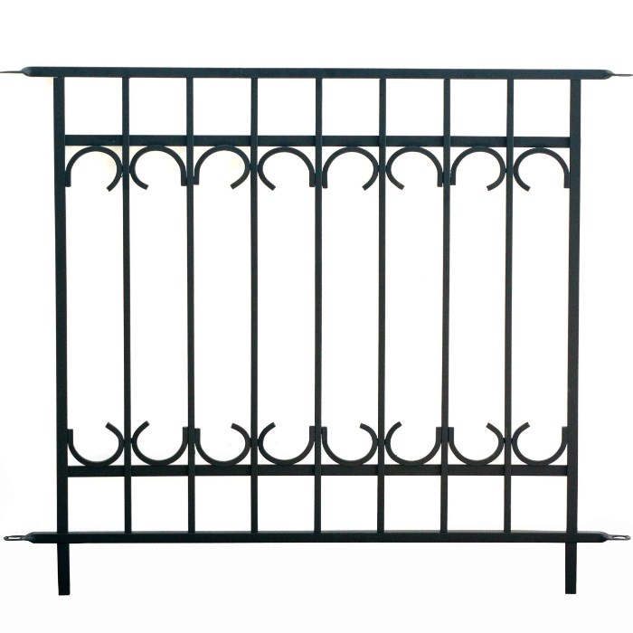 Park Lane Black Metal Fence Section
