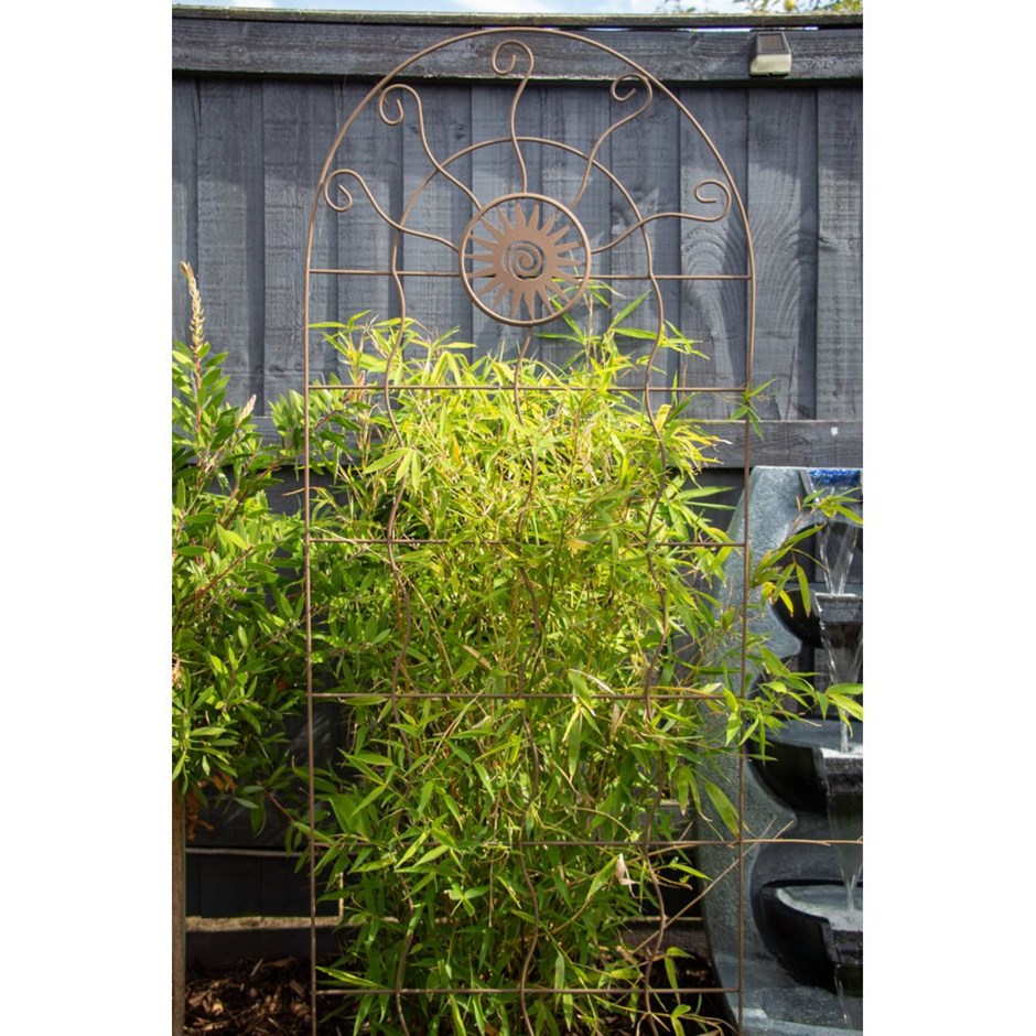 Aztec Sun Corten Effect Metal Trellis
