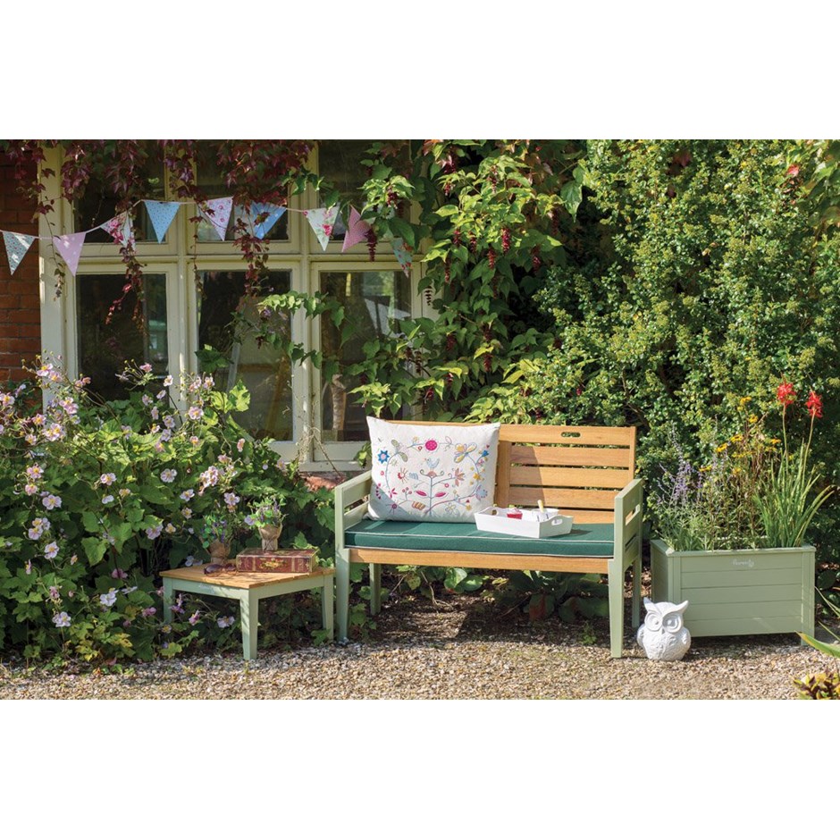 Norfolk Leisure Verdi 2 Seater Wooden Bench Set in Teak/Green